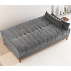 Sofa Cama Veneza 1,80 Reclinável 3 Lugares Veludo Grafite