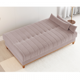 Sofa Cama Veneza 1,80 Reclinável 3 Lugares Veludo Rosa