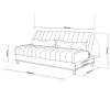 Sofa Cama Veneza 1,80 Reclinável 3 Lugares Veludo Marfim