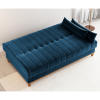 Sofa Cama Veneza 1,80 Reclinável 3 Lugares Veludo Azul - Casa Giulia