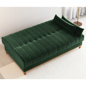 Sofa Cama Veneza 1,80 Reclinável 3 Lugares Veludo Oliva