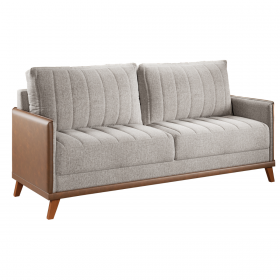 Estofado Living Premium 2m 4 Lugares Laterais em Corano Linho Kaki/Durango