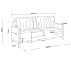 Estofado Living Premium 2m 4 Lugares Laterais em Corano Linho Inox/Chumbo
