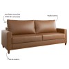 Estofado Living 4 Lugares Columbia 2,20m Corano Durango - Casa Giulia