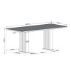 Conjunto Sala de Jantar Zuri Mesa 200x90cm Tampo com Vidro e 8 Cadeiras Flora Mel/Off White/Pastel - Casa Giulia
