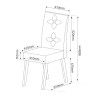 Conjunto Sala de Jantar Laurent 160x90cm Tampo com Vidro e 6 Cadeiras Flora Mel/Off White/Pastel - Casa Giulia