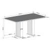 Conjunto Sala de Jantar Laurent 160x90cm Tampo com Vidro e 6 Cadeiras Flora Mel/Off White/Pastel - Casa Giulia