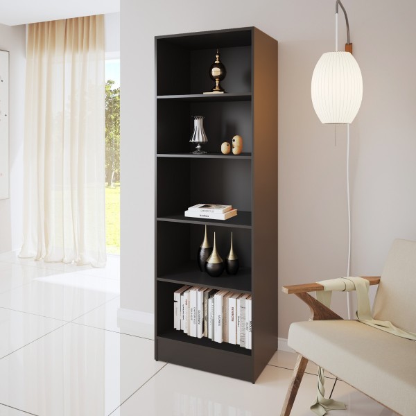 Livreiro Chokito 5 Prateleiras Preto  - Casa Giulia