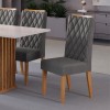 Kit com 2 Cadeiras Munique Pés em Mdf Mel/Cinza - Casa Giulia