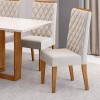 Kit com 2 Cadeiras Munique Pés em Mdf Mel/Bege -  Casa Giulia
