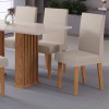 Kit com 2 Cadeiras Madrid Pés em Mdf Mel/Bege - Casa Giulia