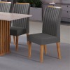 Kit com 2 Cadeiras Malibu Pés em Mdf Mel/Cinza - Casa Giulia