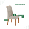 Kit com 2 Cadeiras Malibu Pés em Mdf Mel/Bege - Casa Giulia