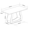 Conjunto Sala de Jantar Serenata Mesa 160x80cm e 6 Cadeiras Iza Mel/Preto- Casa Giulia