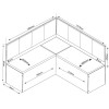 Conjunto Canto Alemão Baú Prestigio com Mesa 120x80cm e 2 Cadeiras Milao Mel/Linho Kaki- Casa Giulia