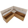 Conjunto Canto Alemão Baú Prestigio com Mesa 120x80cm e 2 Cadeiras Milao Mel/Bronze- Casa Giulia
