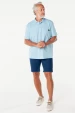 Camisa Polo Piquet Weller com Bolso, Etiqueta e Relevo - Azul Supera