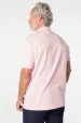 Camisa Polo Piquet  com Relevo e Bordado Marca e Logo - Rosa