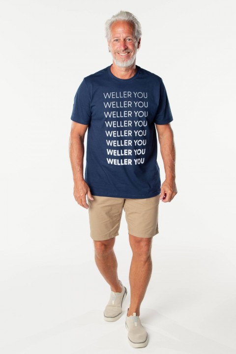 Camiseta Básica Algodão Premium Gola C - Weller You - Azul Marinho