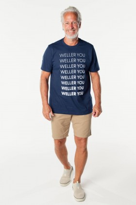 Camiseta Básica Algodão Premium Gola C - Weller You - Azul Marinho