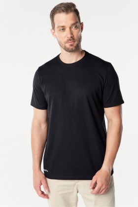 Camiseta Básica Logo Inferior 100% Algodão Preto - Weller