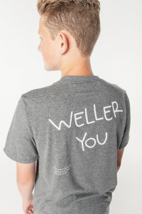 Camiseta Básica Algodão Premium - Gola C - Manifesto - Weller You - Chumbo Mescla Claro