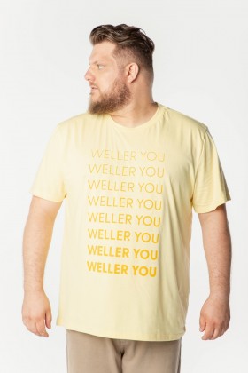 Camiseta Básica Algodão Premium - Gola C - Weller You - Amarelo