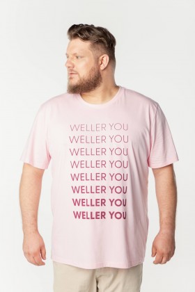 Camiseta Básica Algodão Premium - Gola C - Weller You - Rosa