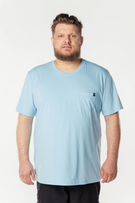 Camiseta Básica com Bolso 100% Algodão - Azul Supera