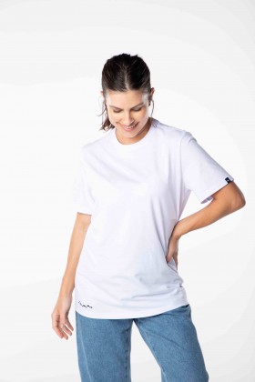 Camiseta Básica Logo Inferior 100% Algodão Branco - Weller