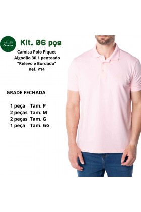 Kit Camisa Polo Piquet Weller Bordado - Rosa