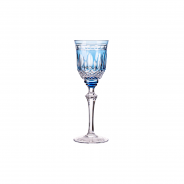 Taça Cristal Lapidado 68 Licor Azul Claro 80ml