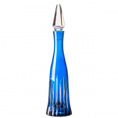 Licoreira de Cristal Lapidada 66 Azul Claro