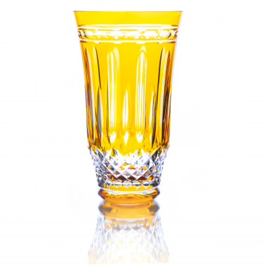 Copo Cristal Lapidado 68 Long Drink Amarelo