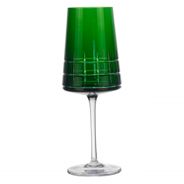 Taça Cristal Lapidado 88 P/água Verde Escuro 600ml