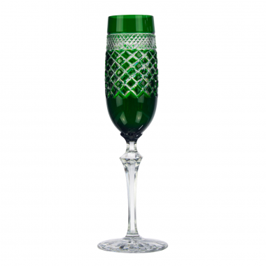 Taça Cristal Lapidado 79 P/Champagne Verde Escuro 230ml