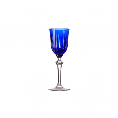 Taça Cristal Lapidado 66 Serenata Licor 110ml Azul Escuro