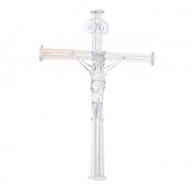 Crucifixo  Murano Cristal com Ouro 24k