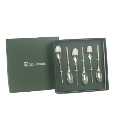 Kit 6 Colheres para Café Expresso de Prata St James