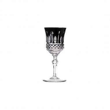 Taça Cristal Lapidado 69 Flauta P/Licor 70ml Preto