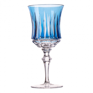 Taça Cristal Lapidado 66 P/água Azul Claro 400ml
