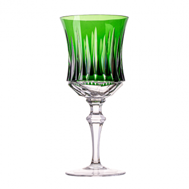 Taça Cristal Lapidado 66 P/água Verde Escuro 400ml