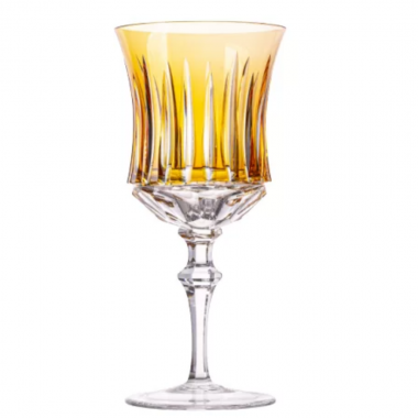 Taça Cristal Lapidado 66 P/Vinho Tinto Amarelo 360ml
