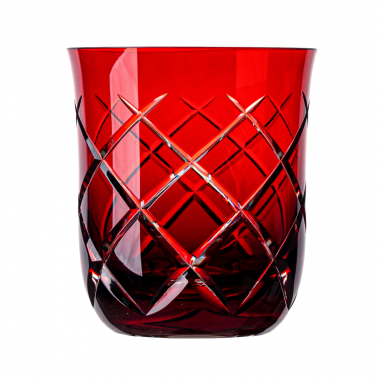 Copo de Cristal Lapidado Whisky Vermelho 410ml