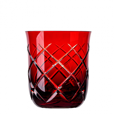 Copo de Cristal Lapidado Whisky Vermelho 410ml