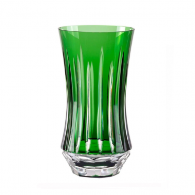 Copo Cristal Lapidado Long Drink Verde Escuro 400ml