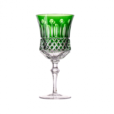 Taça Cristal Lapidado 69 P/Vinho Tinto Verde Escuro Mozart 340ml