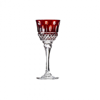 Taça Cristal Lapidado 69 Licor Vermelho 60ml