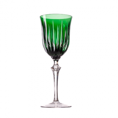 Taça Cristal Lapidado 66 água Verde Escuro Vivaldi 460ml