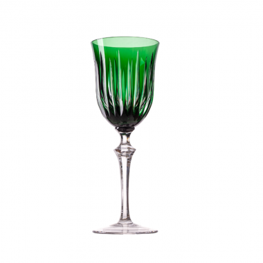 Taça Cristal Lapidado 66 Vinho Tinto Verde Escuro 350ml